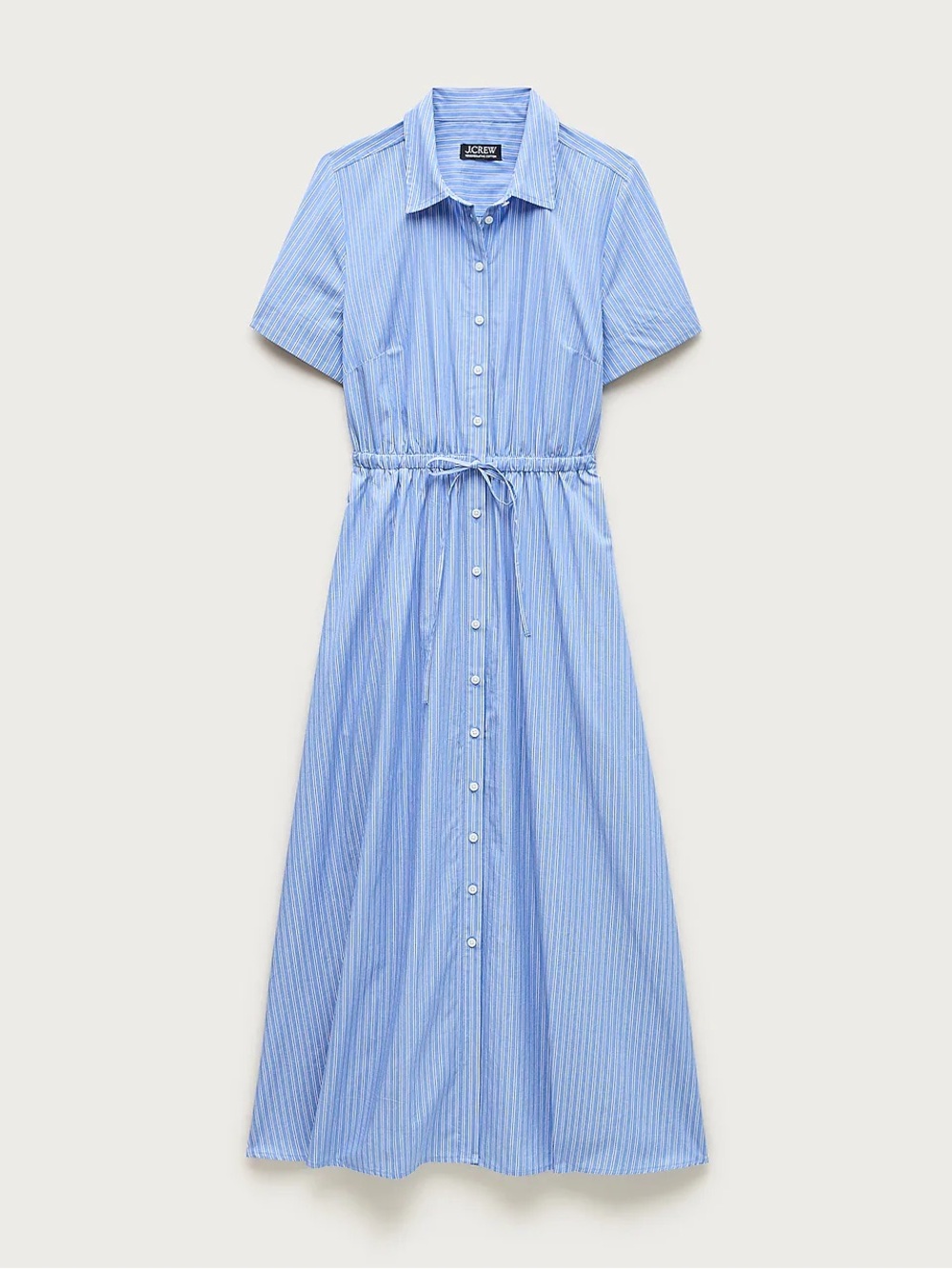 NWT J.Crew Cerise Shirt Dress in Blue and White Stripe, Size 10 - Picture 3 of 9